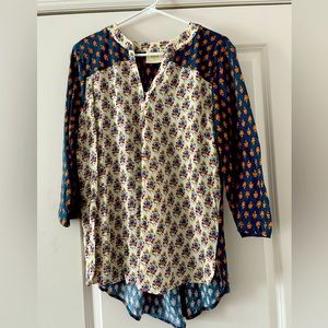 Anthropologie top from Maeve. Front and back are different prints/ colors